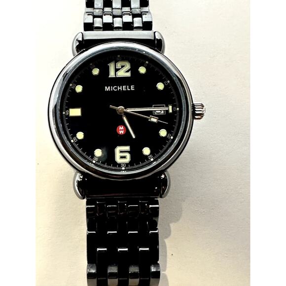 MICHELE Sport 71-502-BIPM WatchBlack Stainless Steel Runs Fine 34mm - Picture 1 of 11